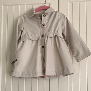 Toddler Beige Coat Tahari flower buttons raincoat